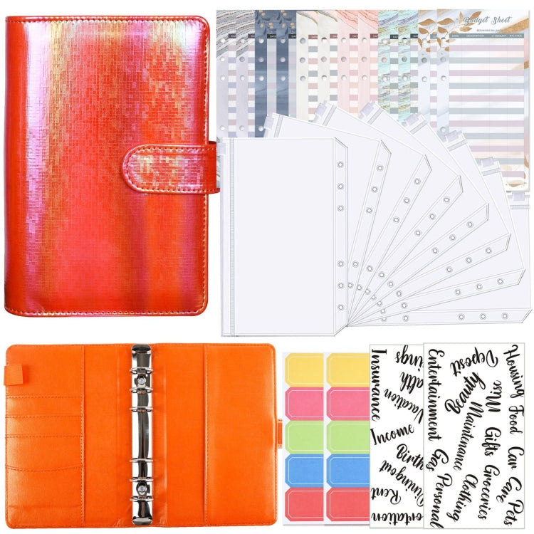 A6 Illusion Magic Square Loose-leaf PU Notebook Cash Budget Book(Orange) - Notebooks by PMC TechLife | Online Shopping South Africa | PMC TechLife