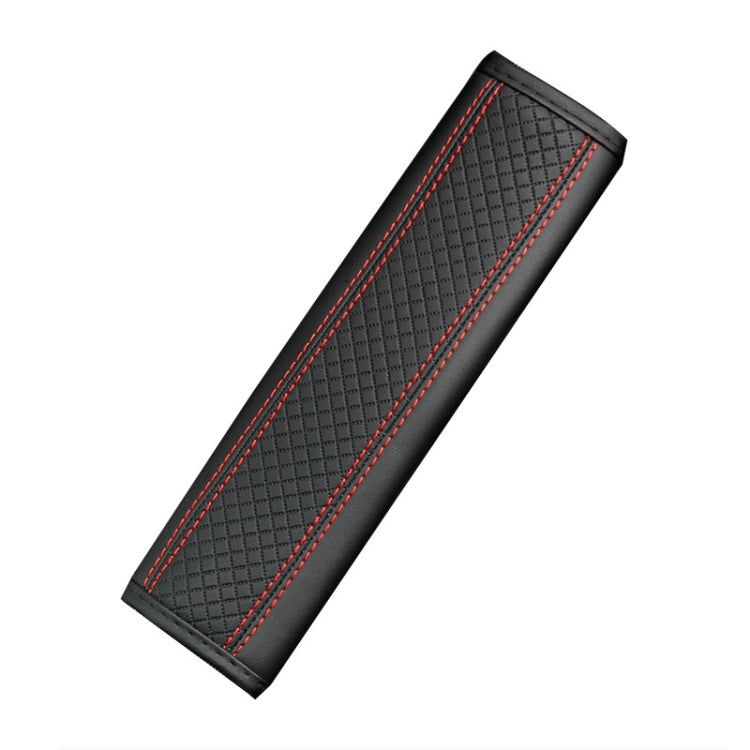 Fiber Leather Embossed Car Seat Belt Shoulder Cover Protector 6.5X23cm(Wine Red) - Seat Belts & Padding by PMC TechLife | Online Shopping South Africa | PMC TechLife