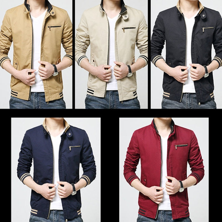 8803 Men Jacket Casual Coat, Size: M(Khaki) - Loose Coat by PMC Jewellery | Online Shopping South Africa | PMC Jewellery