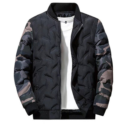 Men Jacket Winter Down Cotton Jacket Camouflage Baseball Jacket, Size: 2XL(Grey) - Cardigan by PMC Jewellery | Online Shopping South Africa | PMC Jewellery