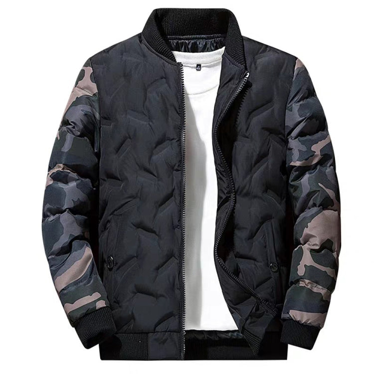 Men Jacket Winter Down Cotton Jacket Camouflage Baseball Jacket, Size: 5XL(Green) - Cardigan by PMC Jewellery | Online Shopping South Africa | PMC Jewellery