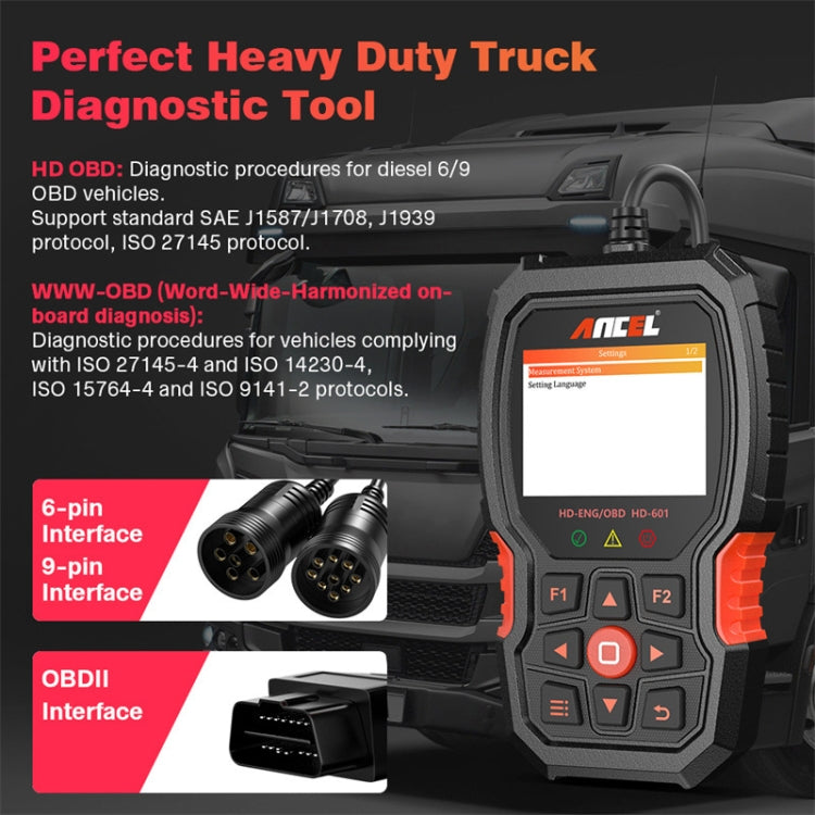 ANCEL HD601 24V Diesel Engine Detector Heavy Truck Diagnostic Scanner - free shipping - PMC TechLife - Order now!