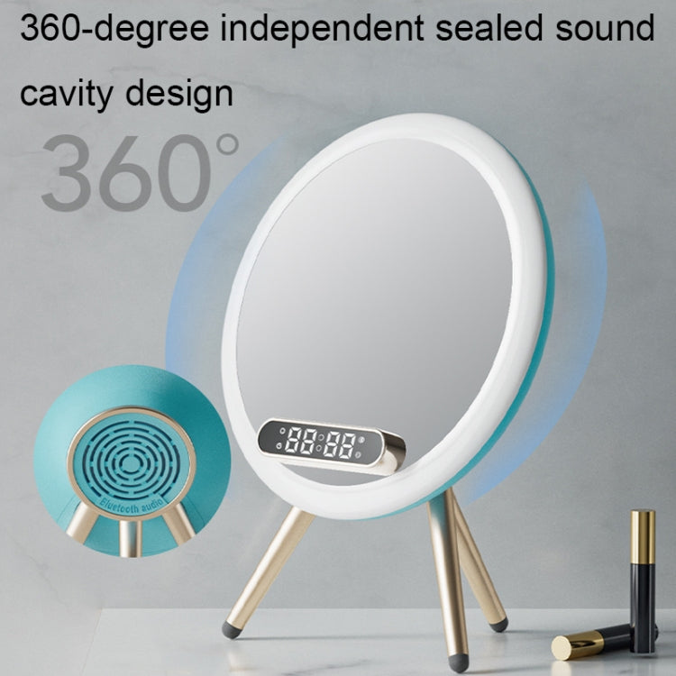 Q6 Smart Clock Display Bluetooth Speaker Fill Light Makeup Mirror with Wireless Charger(White) - Mirror by PMC Jewellery | Online Shopping South Africa | PMC Jewellery