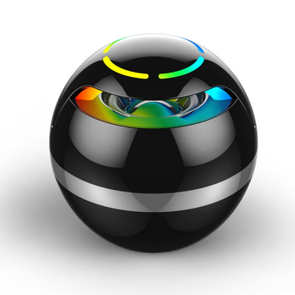 GS009 Bluetooth 4.2 Round Ball Small Speaker With Colorful Light Support TF Card / FM(Black) - Desktop Speaker by PMC Jewellery | Online Shopping South Africa | PMC Jewellery