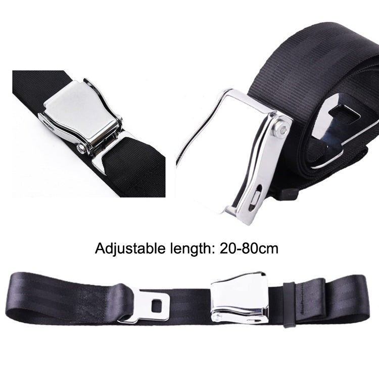 Two Point Aircraft Buckle Adjustable Seat Belt Extended Band(Black) - free shipping - PMC TechLife - Order now!