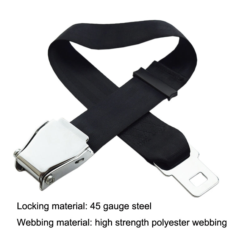 Two Point Aircraft Buckle Adjustable Seat Belt Extended Band(Black) - free shipping - PMC TechLife - Order now!