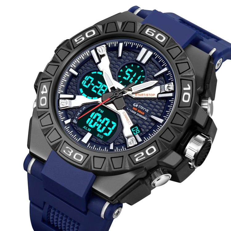 STRYVE S8026 Sports Colorful Night Light Electronic Waterproof Watch Multifunctional Student Watch(Deep Blue) - Leather Strap Watches by STRYVE | Online Shopping South Africa | PMC Jewellery | Buy Now Pay Later Mobicred