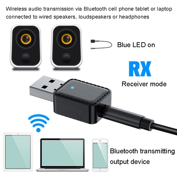 RX-TX-413 USB Bluetooth Receiving Launch 2 In 1 Adapter(White) - Audio Receiver Transmitter by PMC Jewellery | Online Shopping South Africa | PMC Jewellery