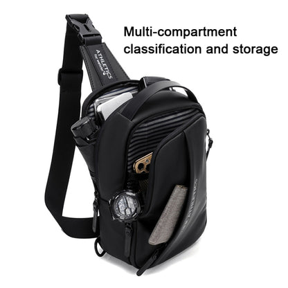 WEIXIER  X313 Men Chest Bag Crossbody Casual Small Bag Shoulder Bag External USB Port(Black Gold) - Crossbody Bags by WEIXIER | Online Shopping South Africa | PMC Jewellery