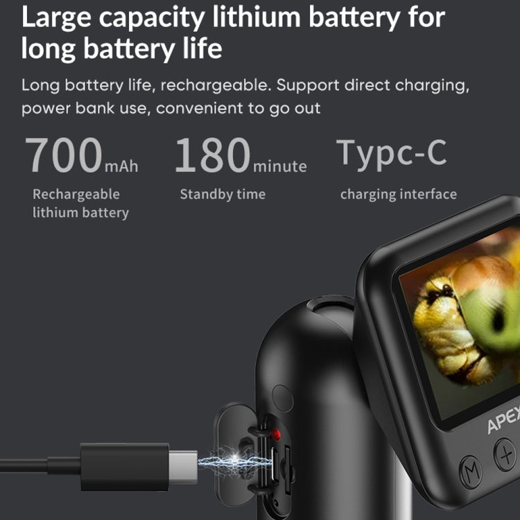 Apexel APL-MS008 Circuit Board Detection Amplification Delay Photography HD Microscopic Lens With Screen(Black) - free shipping - PMC TechLife - Order now!