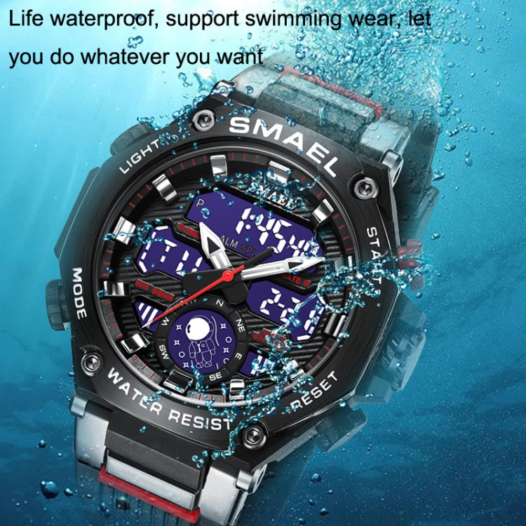 SMAEL 8069 Outdoor Multifunctional Waterproof Sports Alloy Luminous Watch(Black Silver) - LED Digital Watches by SMAEL | Online Shopping South Africa | PMC Jewellery | Buy Now Pay Later Mobicred