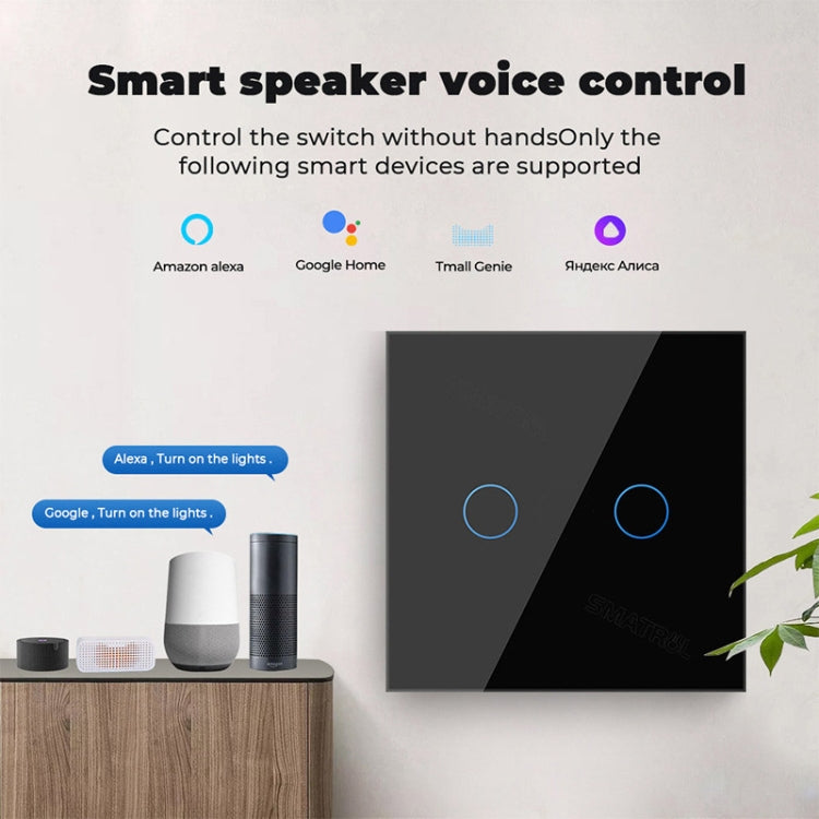 Tuya ZigBee Zero Firewire Touch Wall Remote Control Switch Light Control Voice Switch EU Plug, Style: 3 Gang (White) - Smart Switch by PMC TechLife | Online Shopping South Africa | PMC TechLife