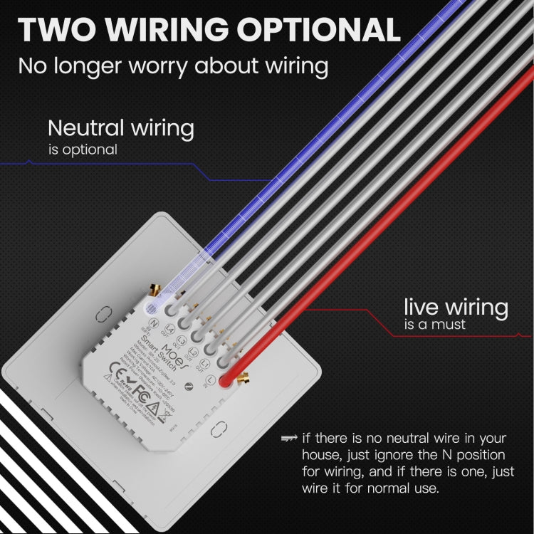 Tuya ZigBee Smart Single-fire Zero-fire Sharing Timing Voice Wall Switch EU Plug, Style: 3  Ways (White) - Smart Switch by PMC TechLife | Online Shopping South Africa | PMC TechLife