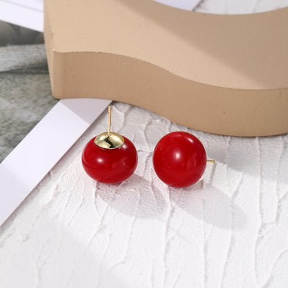 E2209-23 Red Pearl Stud Earrings Jewelry - Clothing & Beauty by PMC Jewellery | Online Shopping South Africa | PMC Jewellery