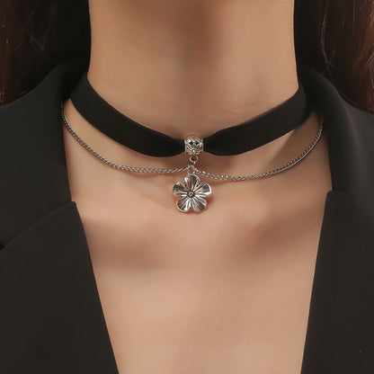 Punk Vintage Velvet Clavicle Chain Metal Rock Necklace, Spec: N2211-10 - Clothing & Beauty by PMC Jewellery | Online Shopping South Africa | PMC Jewellery