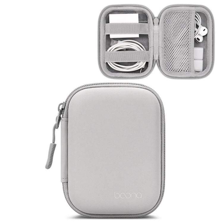 Baona BN-F003 Leather Digital Headphone Cable U Disk Storage Bag, Specification: Rectangular Gray - Digital Storage Bag by Baona | Online Shopping South Africa | PMC TechLife | Buy Now Pay Later Mobicred