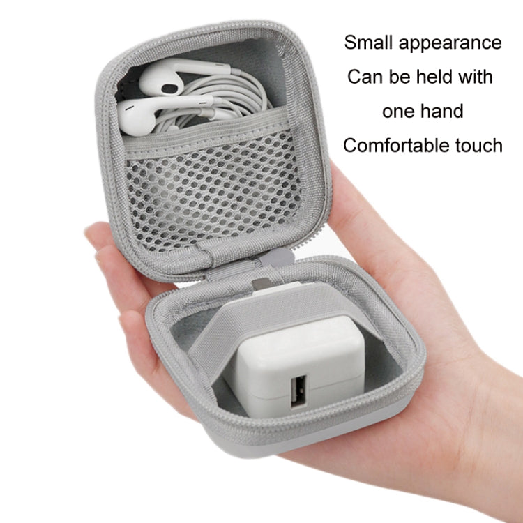 Baona BN-F003 Leather Digital Headphone Cable U Disk Storage Bag, Specification: Rectangular Gray - Digital Storage Bag by Baona | Online Shopping South Africa | PMC TechLife | Buy Now Pay Later Mobicred