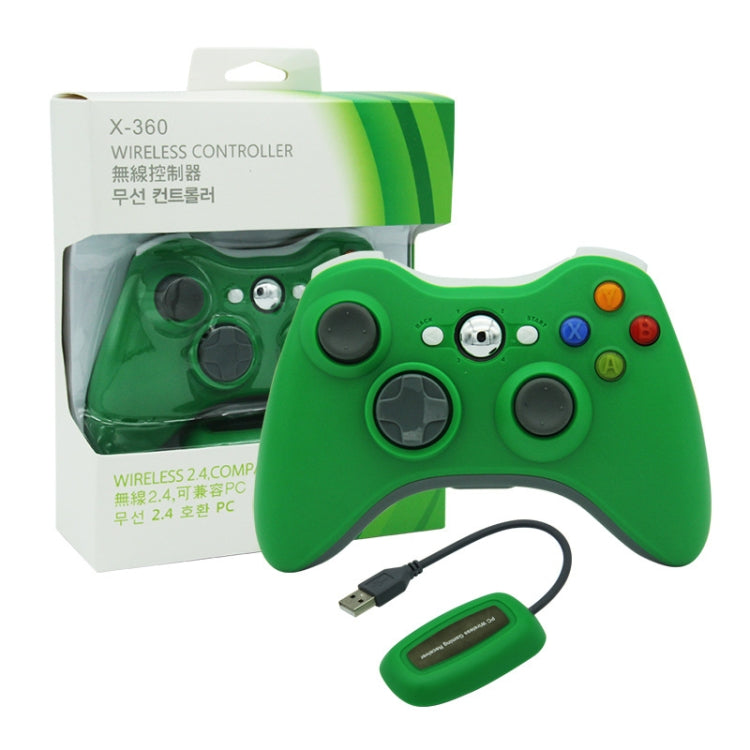 For Microsoft Xbox 360 / PC XB13 Dual Vibration Wireless 2.4G Gamepad With Receiver(Green) - Gamepad by PMC Jewellery | Online Shopping South Africa | PMC Jewellery