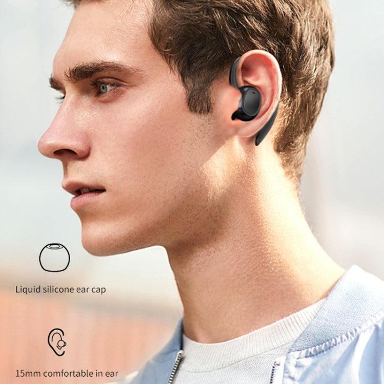 S260 Hanging Ear With Charging Bin Digital Display Stereo Bluetooth Earphones(Black) - Bluetooth Earphone by PMC TechLife | Online Shopping South Africa | PMC TechLife