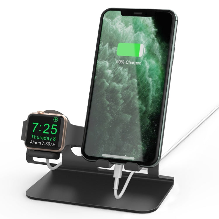 AhaStyle ST04 Aluminum Alloy Charging Base, For 4-8 inch Smart Phone&Apple Watch Series(Black) - Desktop Holder by AhaStyle | Online Shopping South Africa | PMC TechLife