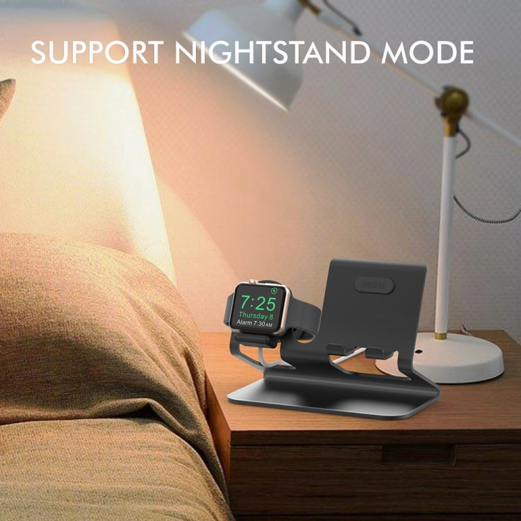 AhaStyle ST04 Aluminum Alloy Charging Base, For 4-8 inch Smart Phone&Apple Watch Series(Silver) - Desktop Holder by AhaStyle | Online Shopping South Africa | PMC TechLife