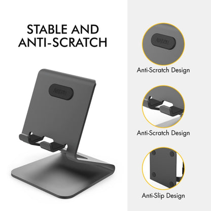 AhaStyle ST02 Mobile Phone Aluminum Alloy Fixed Bracket Storage Charging Base(Black) - Desktop Holder by AhaStyle | Online Shopping South Africa | PMC Jewellery