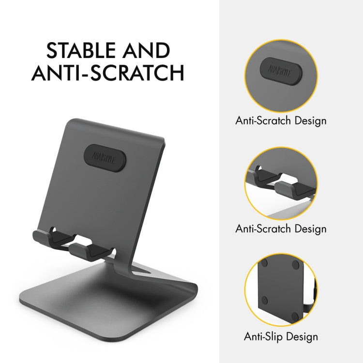 AhaStyle ST02 Mobile Phone Aluminum Alloy Fixed Bracket Storage Charging Base(Silver) - Desktop Holder by AhaStyle | Online Shopping South Africa | PMC TechLife | Buy Now Pay Later Mobicred