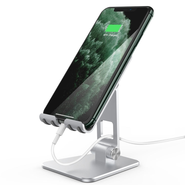 AhaStyle ST01 Double Swivel Aluminum Alloy Convenient Phone Charging Stand Base(Silver) - Desktop Holder by AhaStyle | Online Shopping South Africa | PMC TechLife | Buy Now Pay Later Mobicred
