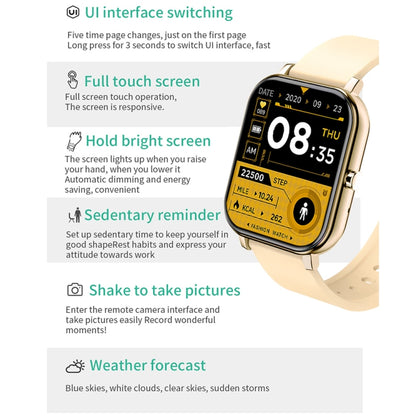 H10 1.69 inch Screen Bluetooth Call Smart Watch, Support Heart Rate/Blood Pressure/Sleep Monitoring, Color: Silver Net+Silicone - Smart Wear by PMC Jewellery | Online Shopping South Africa | PMC Jewellery