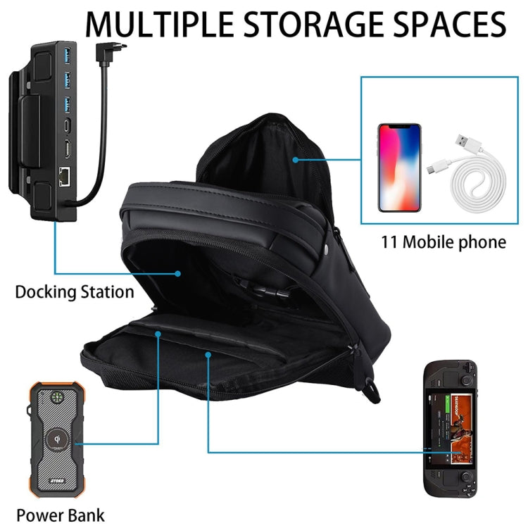 For Steam Deck Game Console Crossbody Bag Shoulder Carry Bag Chest Bag(Black) - free shipping - PMC TechLife - Order now!