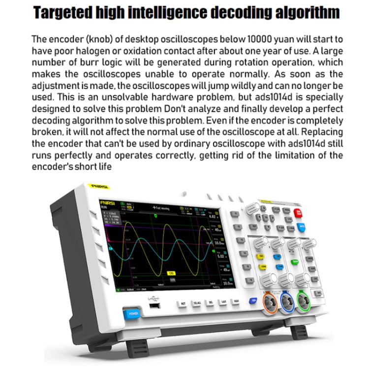 FNIRSI 1014D +P4100 Probe 2 in 1 Dual-channel 100M Bandwidth Digital Oscilloscope 1GS Sampling Signal Generator, US Plug - Digital Multimeter by FNIRSI | Online Shopping South Africa | PMC Jewellery | Buy Now Pay Later Mobicred