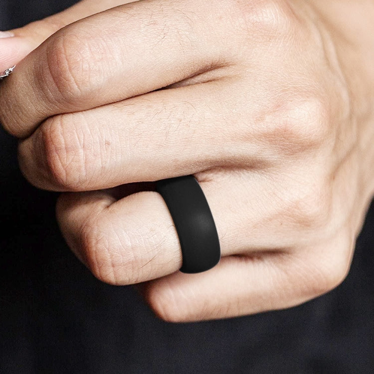 SiR013 8.7mm Curved Outdoor Sports Silicone Ring, Size: No.8(Black) - Rings by PMC Jewellery | Online Shopping South Africa | PMC Jewellery