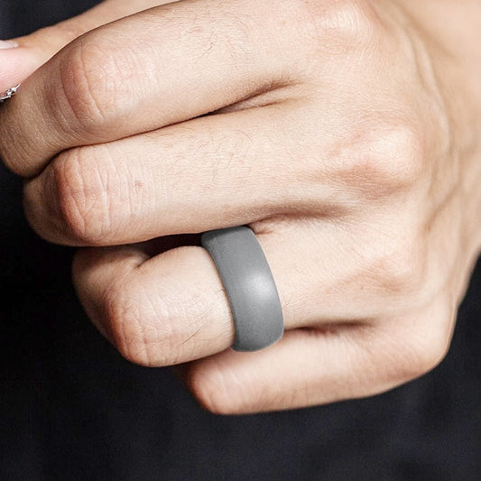 SiR013 8.7mm Curved Outdoor Sports Silicone Ring, Size: No.10(Light Grey) - Rings by PMC Jewellery | Online Shopping South Africa | PMC Jewellery