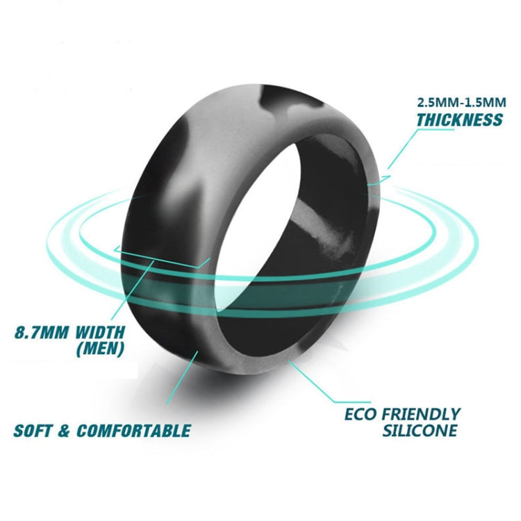 SiR013 8.7mm Curved Outdoor Sports Silicone Ring, Size: No.10(Dark Gray) - Rings by PMC Jewellery | Online Shopping South Africa | PMC Jewellery