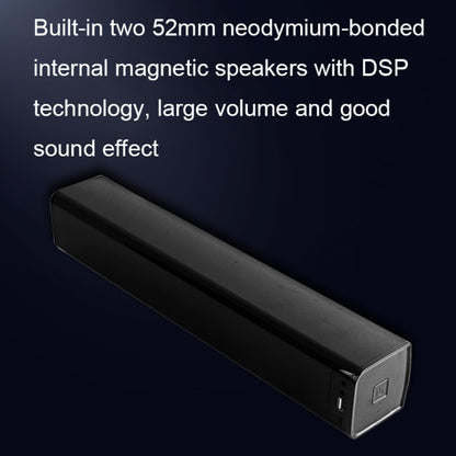 BT809S Desktop Long Gaming Bluetooth Speaker Computer USB Plug-in Intelligent Ambient Light Audio(Black) - Desktop Speaker by PMC Jewellery | Online Shopping South Africa | PMC Jewellery