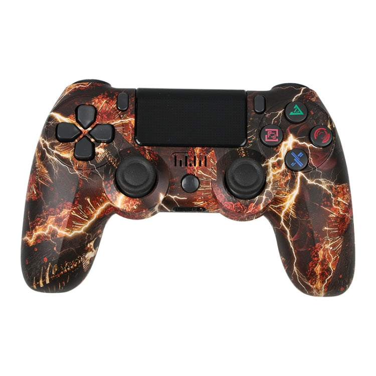 For PS4 Wireless Bluetooth Game Controller With Light Strip Dual Vibration Game Handle(Fire Ghost) - Gamepads by PMC Jewellery | Online Shopping South Africa | PMC Jewellery