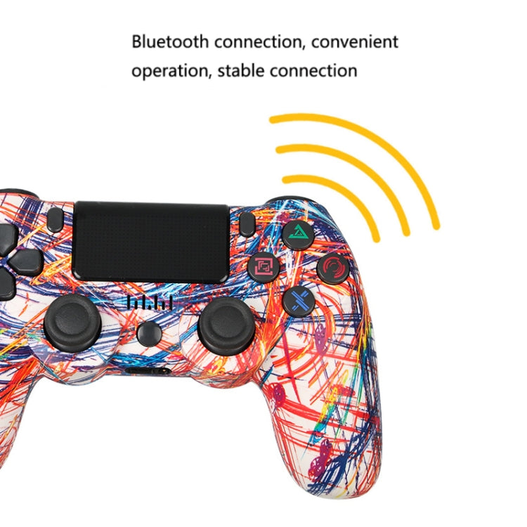 For PS4 Wireless Bluetooth Game Controller With Light Strip Dual Vibration Game Handle(Lightning) - Gamepads by PMC Jewellery | Online Shopping South Africa | PMC Jewellery