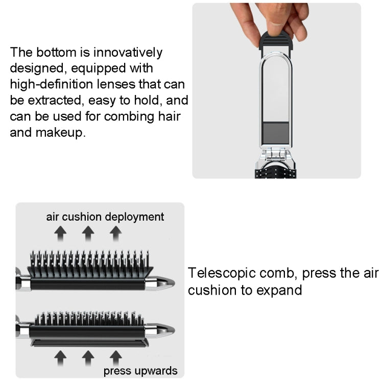 2 in 1 Massage Air Cushion Comb Mirror Integrated Comb Portable Folding Comb - Combs by PMC Jewellery | Online Shopping South Africa | PMC Jewellery