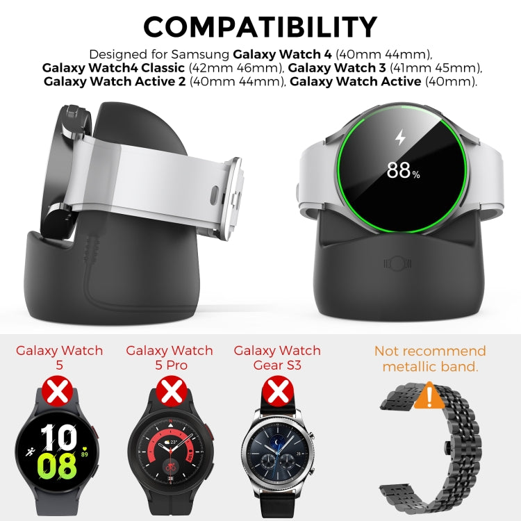 AhaStyle PT181 Watch Silicone Charging Stand For Galaxy Watch 3 / 4 / Active / Active 2(Grey) - free shipping - PMC TechLife - Order now!