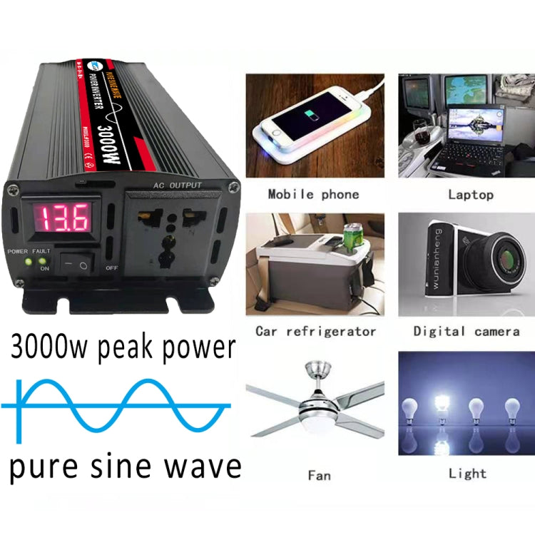 6000W (Actual 1000W) 60V to 220V High Power Car Sine Wave Inverter Power Converter - Pure Sine Wave by PMC Jewellery | Online Shopping South Africa | PMC Jewellery