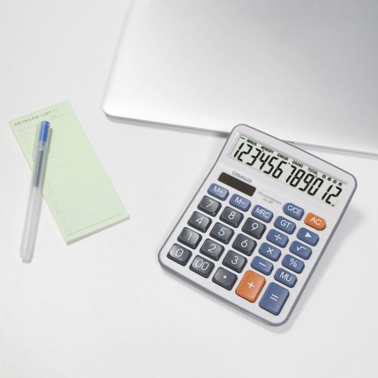 OSALO OS-6M 12-digit Office Desktop Calculator Solar Dual Power Calculator - free shipping - PMC TechLife - Order now!