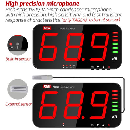 TASI TA654A Large Screen Wall-Mounted Noise Meter Decibel Detector - Light & Sound Meter by TASI | Online Shopping South Africa | PMC Jewellery | Buy Now Pay Later Mobicred