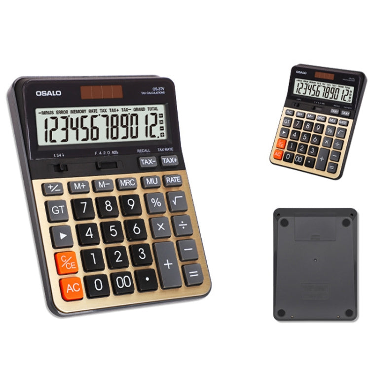 OSALO OS-3TV 12-digit LCD Screen Solar Dual Power Supply Desktop Calculator - free shipping - PMC TechLife - Order now!