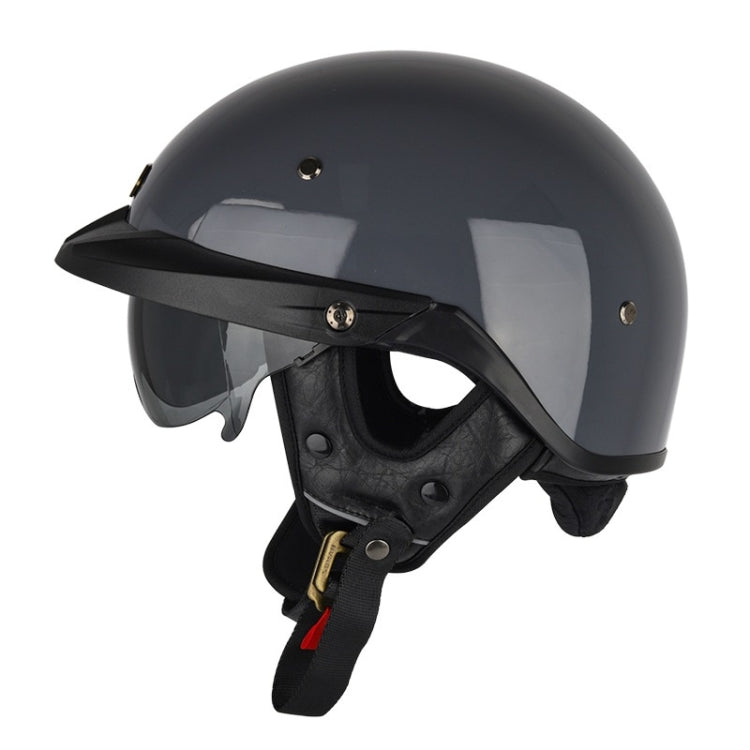 SOMAN Motorcycle Half Helmet Adjustable Helmet With Inner Mirror, Size: XL(Cement Gray) - Helmets by SOMAN | Online Shopping South Africa | PMC Jewellery | Buy Now Pay Later Mobicred