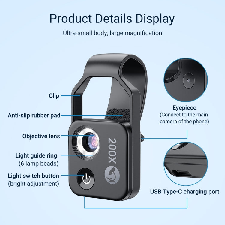 APEXEL APL-MS002CWH 200x High-Definition Children Science Education Microphone Lens With CPL(White) - free shipping - PMC TechLife - Order now!