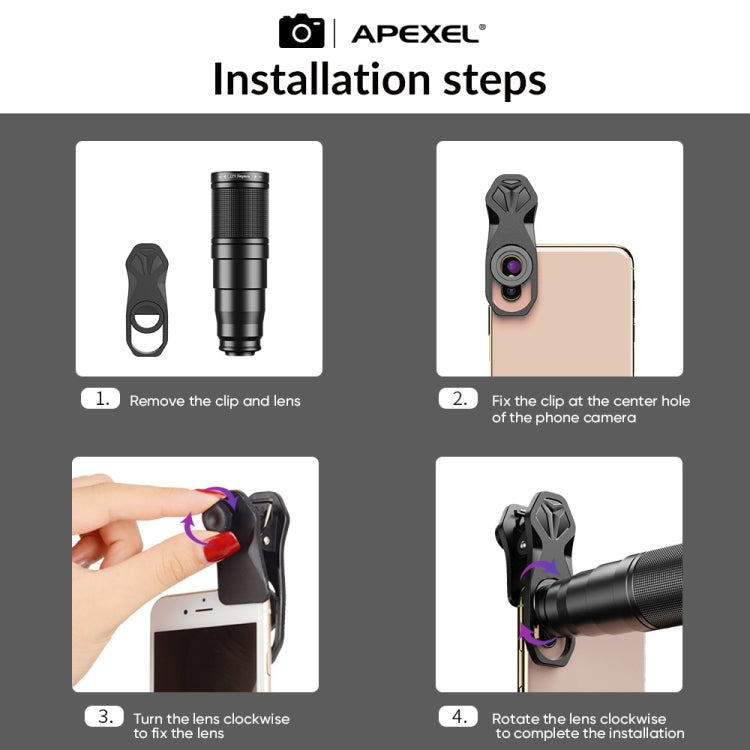 APEXEL APL-22XDG9 22X External Camera Adjustable Focus Mobile Phone Lens(10 in 1) - free shipping - PMC TechLife - Order now!