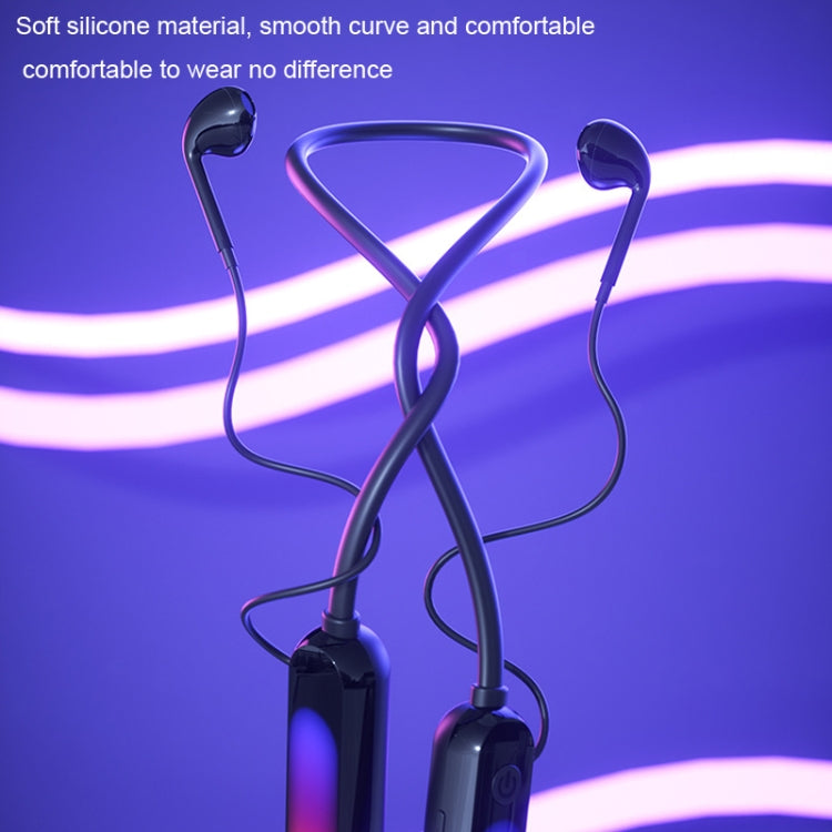With Atmosphere Lamp Hanging Neck Bluetooth Earphone, Style: 1 In 1 - Neck-mounted Earphone by PMC Jewellery | Online Shopping South Africa | PMC Jewellery