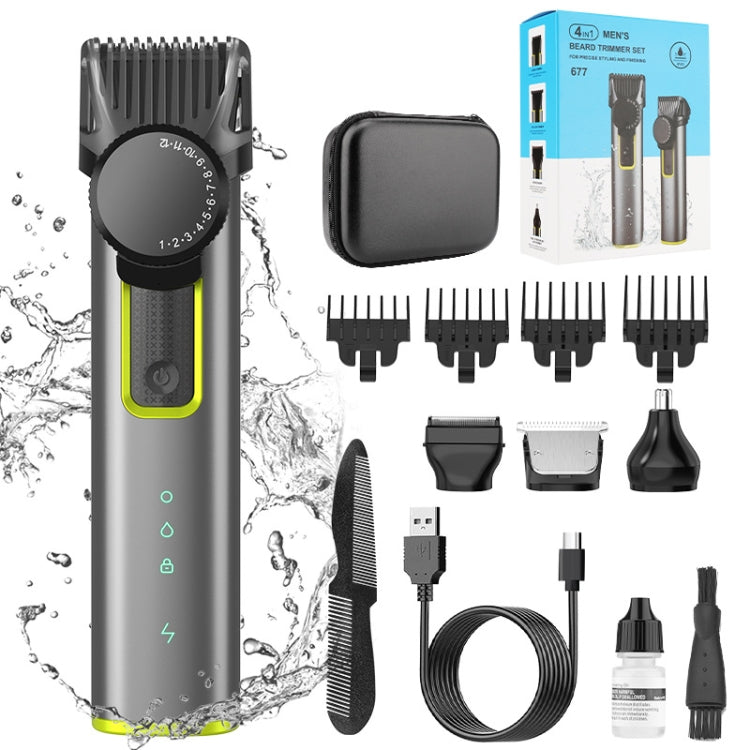 IPX5 Waterproof Men Multi-Functional Barber 4 In 1 Shaver Nose Hair Set USB Charging Push - Hair Trimmer by PMC Jewellery | Online Shopping South Africa | PMC Jewellery