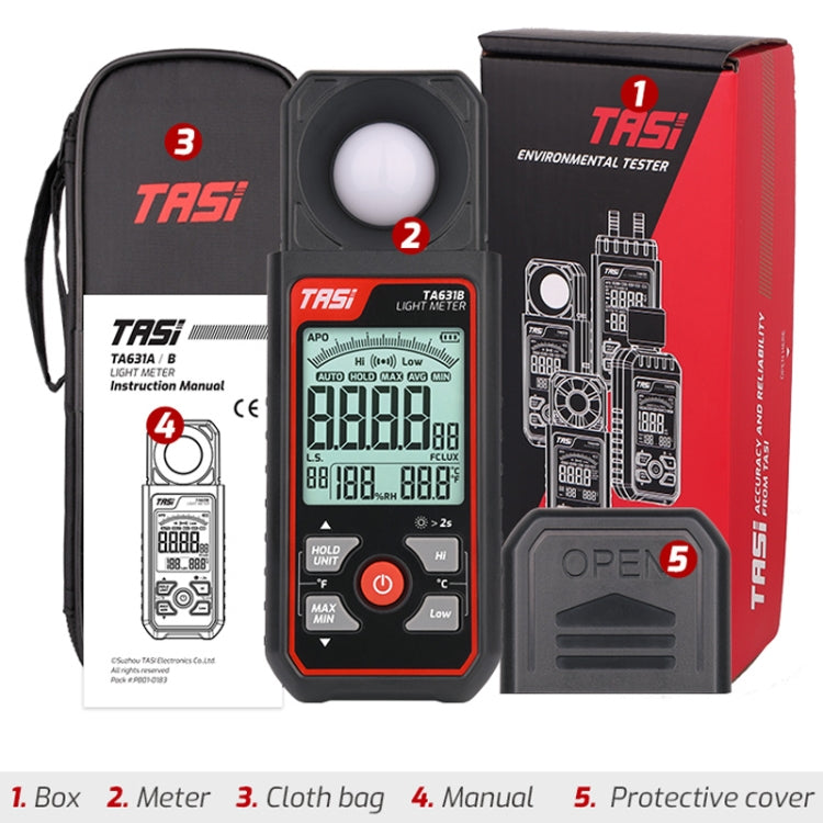 TASI TA631A 200,000 LUX Illuminating Meter Bright Test Instrument Brightness Light Meter - Light & Sound Meter by TASI | Online Shopping South Africa | PMC Jewellery | Buy Now Pay Later Mobicred