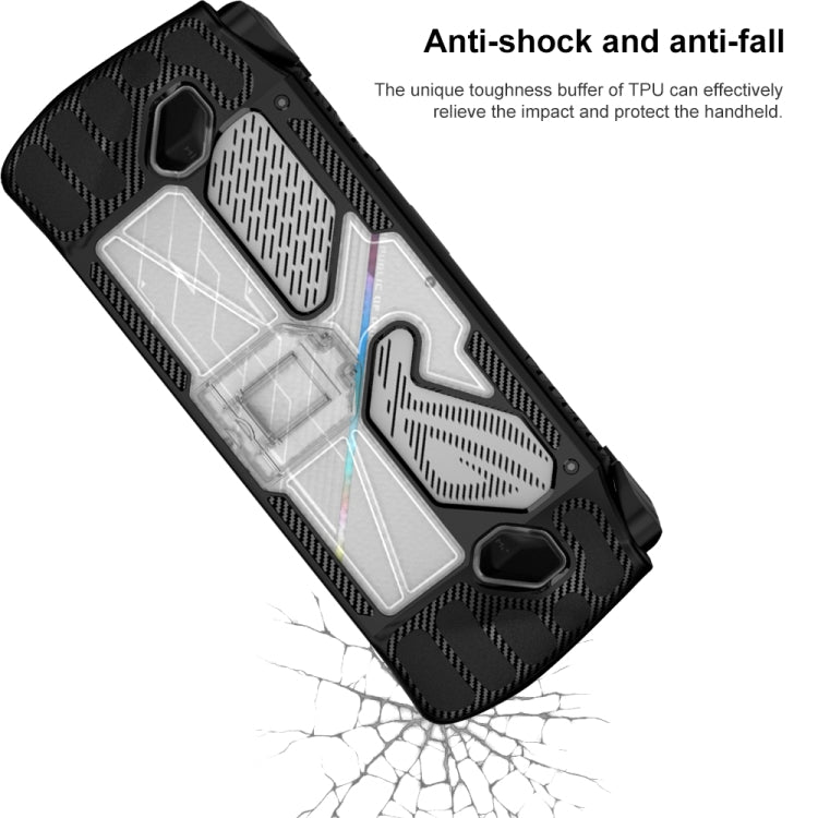 For ASUS Rog Ally Game Console PC+TPU Protective Case Cover With Bracket(White+Transparent) - Cases by PMC TechLife | Online Shopping South Africa | PMC TechLife | Buy Now Pay Later Mobicred